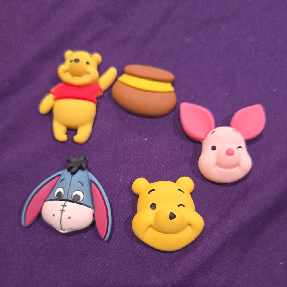Disney Winnie the Pooh Character Set - Yellow, Pink, Brown. For diy crafts 5pc